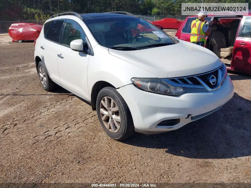 JN8AZ1MU2EW402124 2014 Nissan Murano Sl