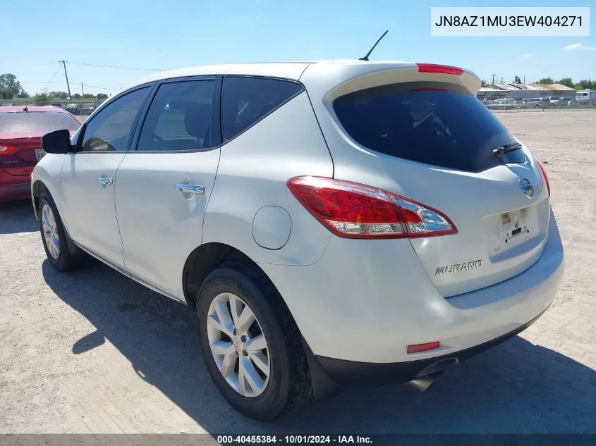 2014 Nissan Murano S VIN: JN8AZ1MU3EW404271 Lot: 40455384