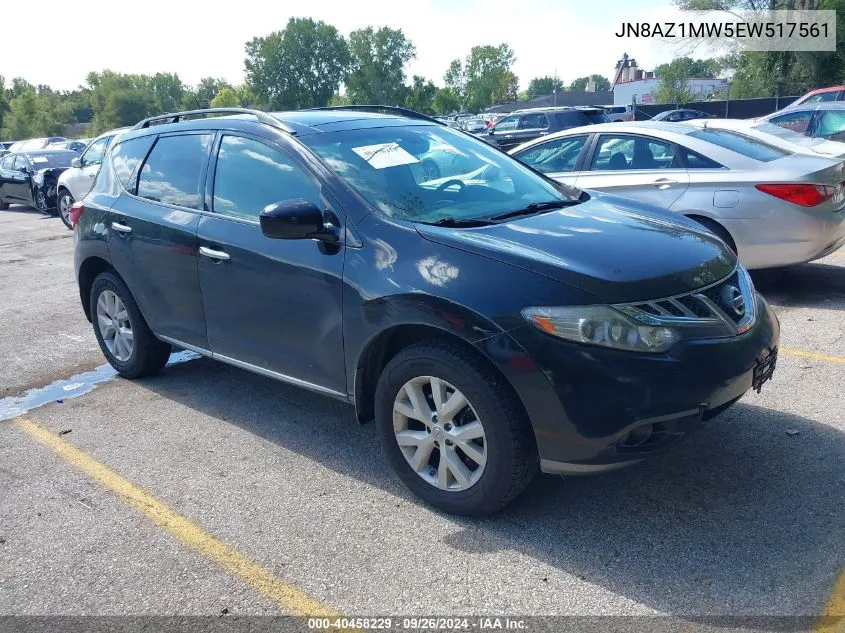 JN8AZ1MW5EW517561 2014 Nissan Murano Sl