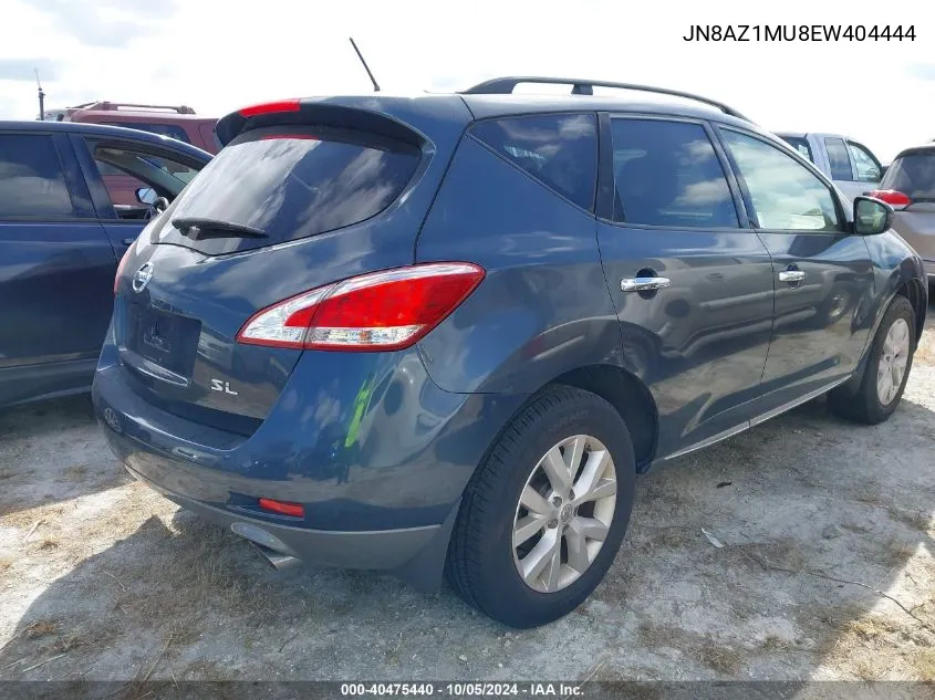 2014 Nissan Murano Sl VIN: JN8AZ1MU8EW404444 Lot: 40475440