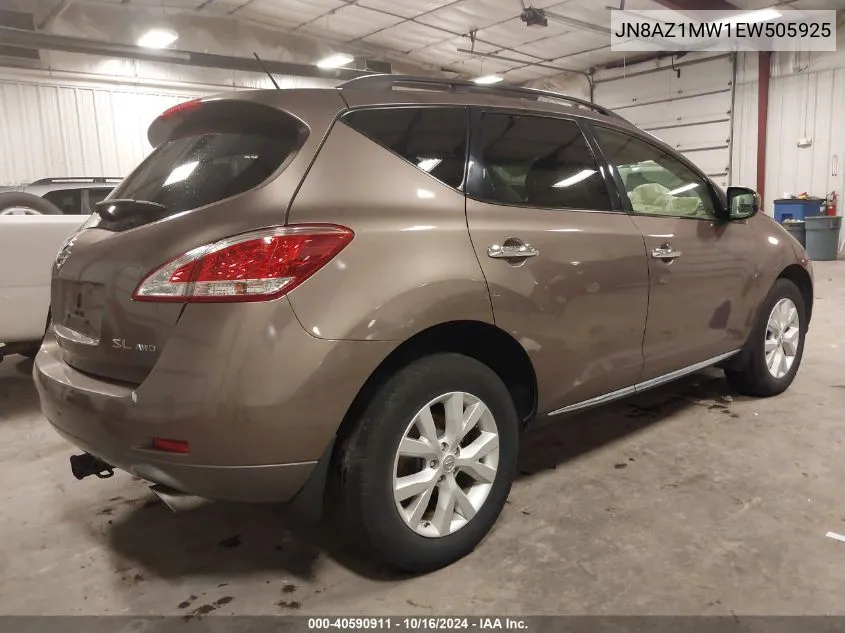 2014 Nissan Murano Sl VIN: JN8AZ1MW1EW505925 Lot: 40590911