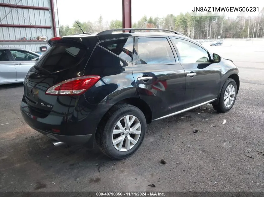 2014 Nissan Murano Sl VIN: JN8AZ1MW6EW506231 Lot: 40790356