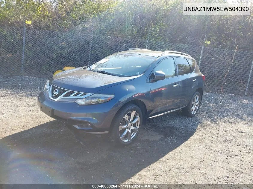 2014 Nissan Murano S/Sl/Sv/Le VIN: JN8AZ1MW5EW504390 Lot: 40833264