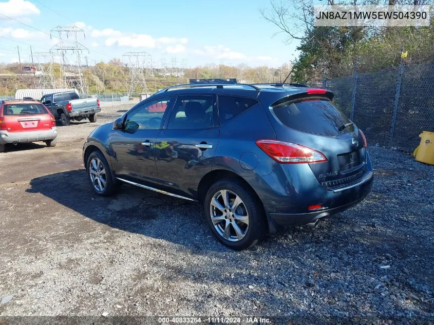 2014 Nissan Murano S/Sl/Sv/Le VIN: JN8AZ1MW5EW504390 Lot: 40833264