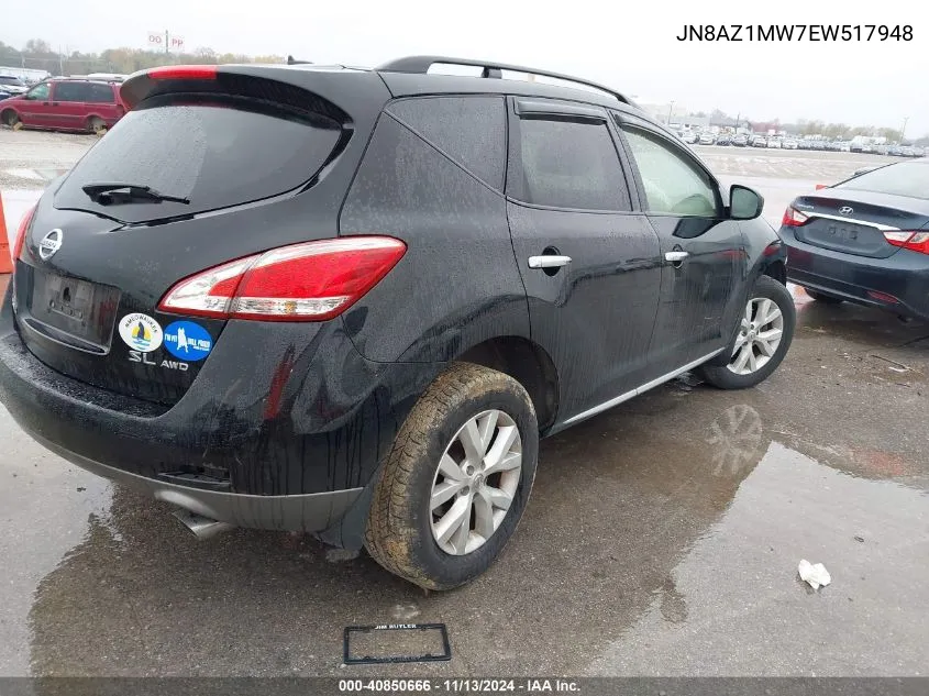 JN8AZ1MW7EW517948 2014 Nissan Murano Sl