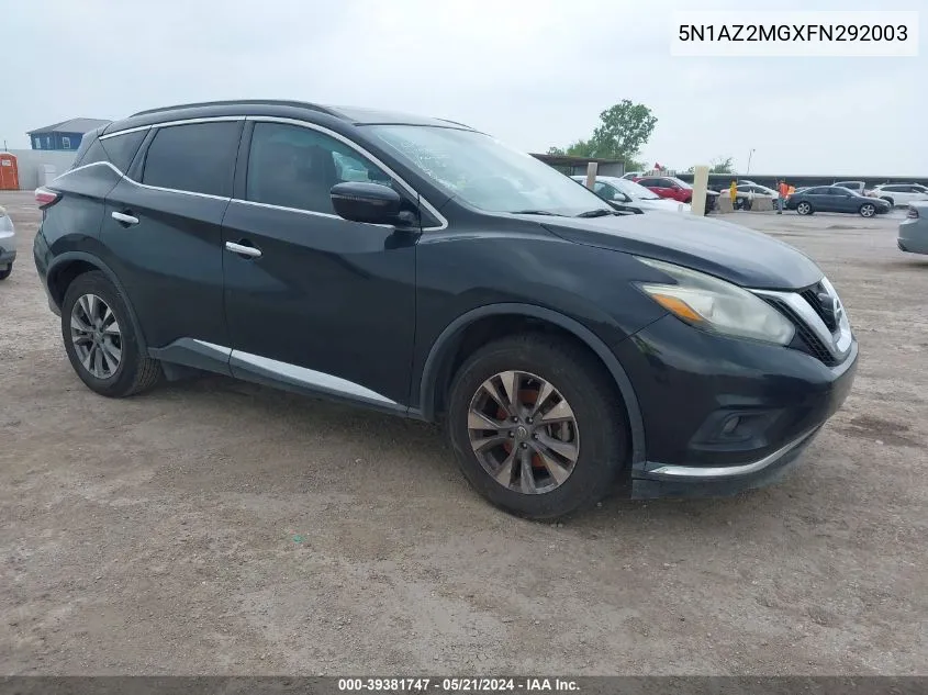 2015 Nissan Murano Sv VIN: 5N1AZ2MGXFN292003 Lot: 39381747