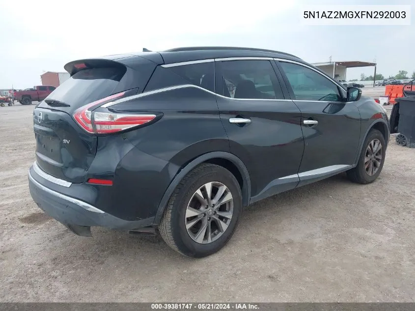 5N1AZ2MGXFN292003 2015 Nissan Murano Sv