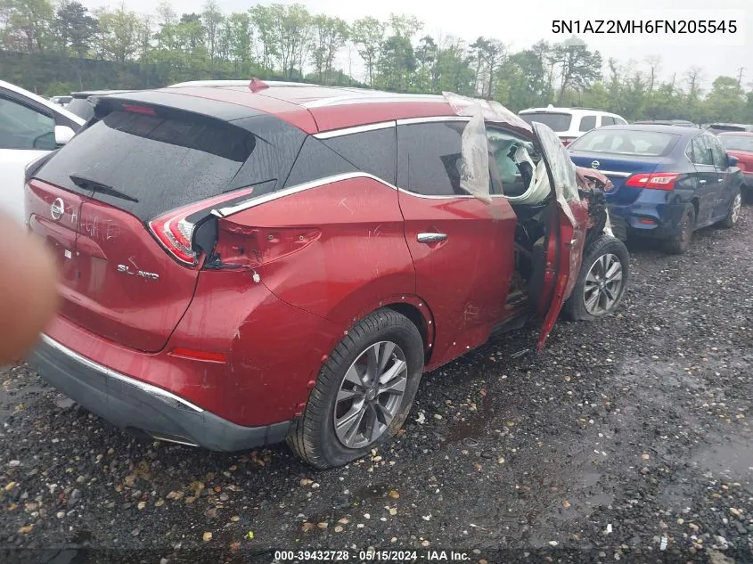 2015 Nissan Murano Sl VIN: 5N1AZ2MH6FN205545 Lot: 39432728