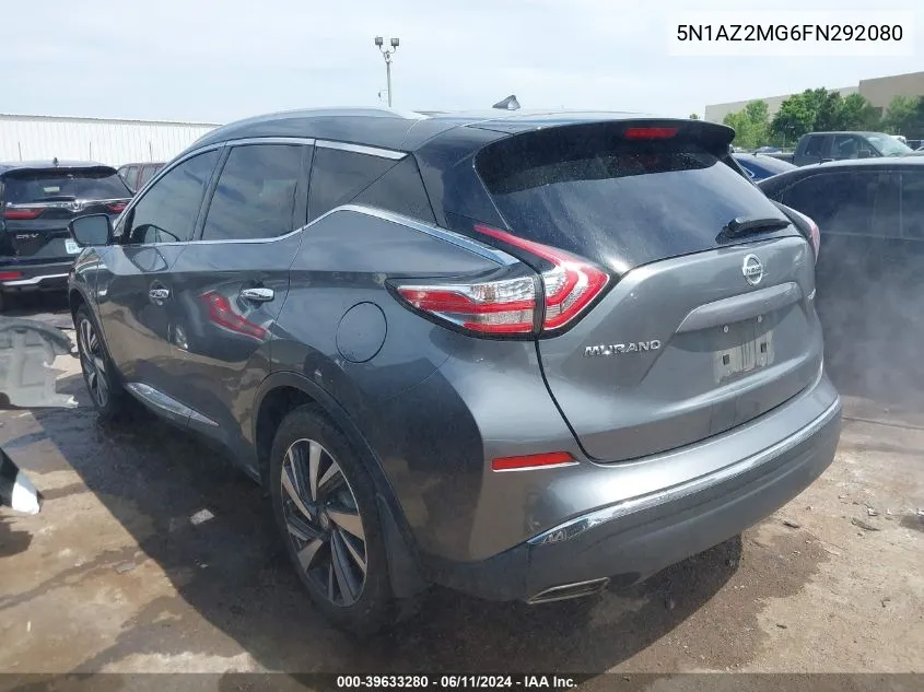 2015 Nissan Murano Platinum VIN: 5N1AZ2MG6FN292080 Lot: 39633280