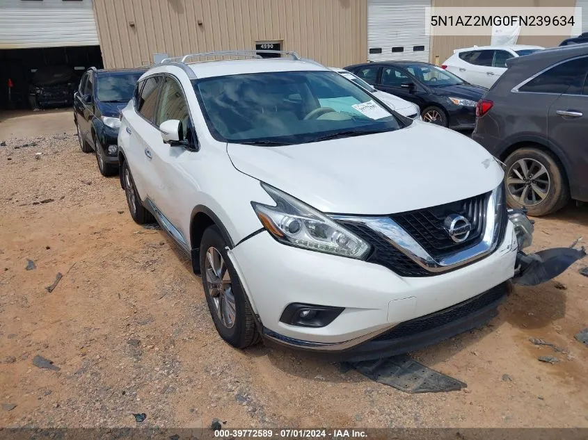 2015 Nissan Murano Sl VIN: 5N1AZ2MG0FN239634 Lot: 39772589