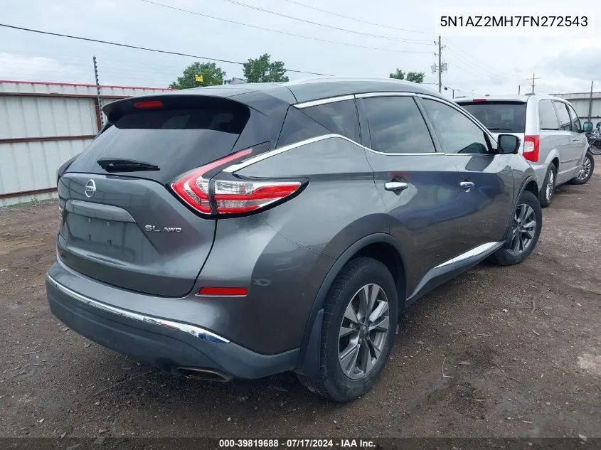 2015 Nissan Murano Sl VIN: 5N1AZ2MH7FN272543 Lot: 39819688