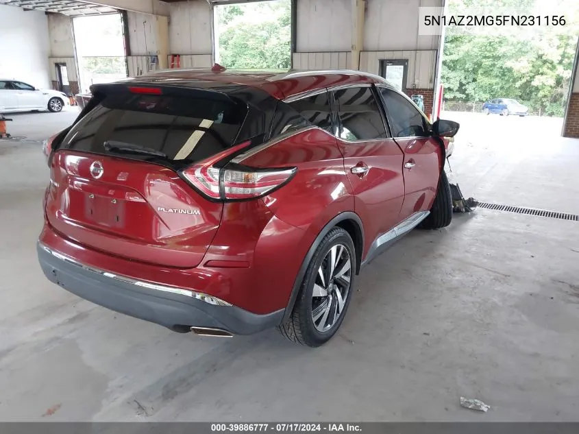 5N1AZ2MG5FN231156 2015 Nissan Murano Platinum