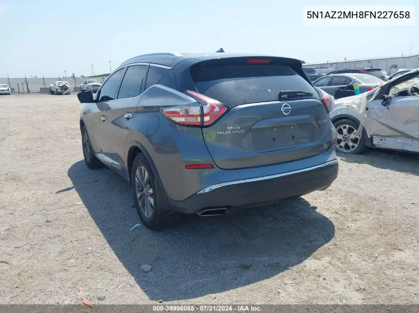 2015 Nissan Murano Sl VIN: 5N1AZ2MH8FN227658 Lot: 39998065