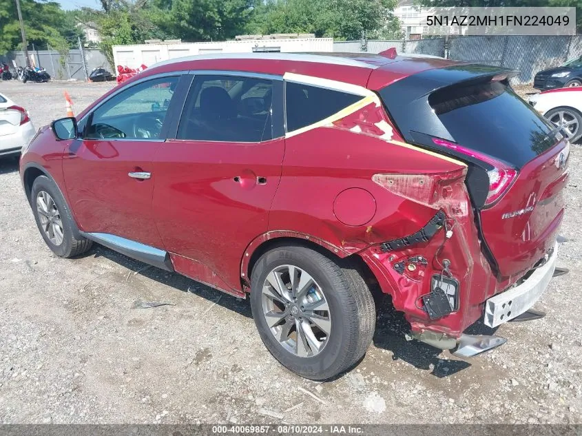 2015 Nissan Murano Sl VIN: 5N1AZ2MH1FN224049 Lot: 40069857