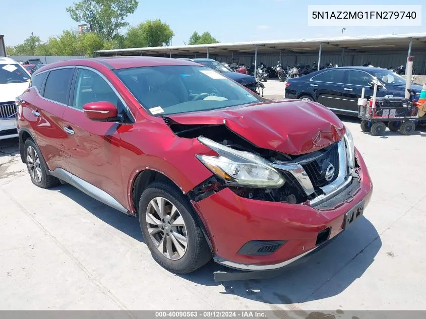 2015 Nissan Murano S VIN: 5N1AZ2MG1FN279740 Lot: 40090563