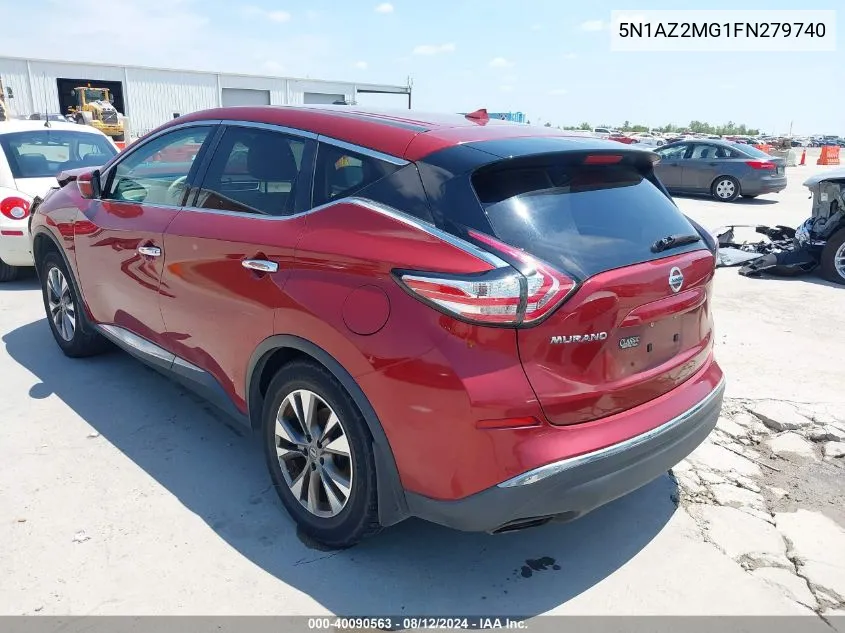 2015 Nissan Murano S VIN: 5N1AZ2MG1FN279740 Lot: 40090563