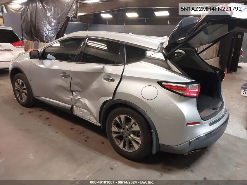 5N1AZ2MH4FN221792 2015 Nissan Murano Sl