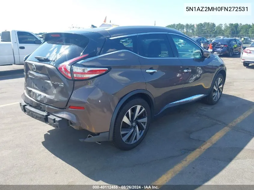 2015 Nissan Murano Platinum VIN: 5N1AZ2MH0FN272531 Lot: 40112455