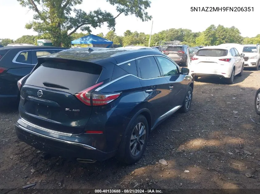 5N1AZ2MH9FN206351 2015 Nissan Murano Sl