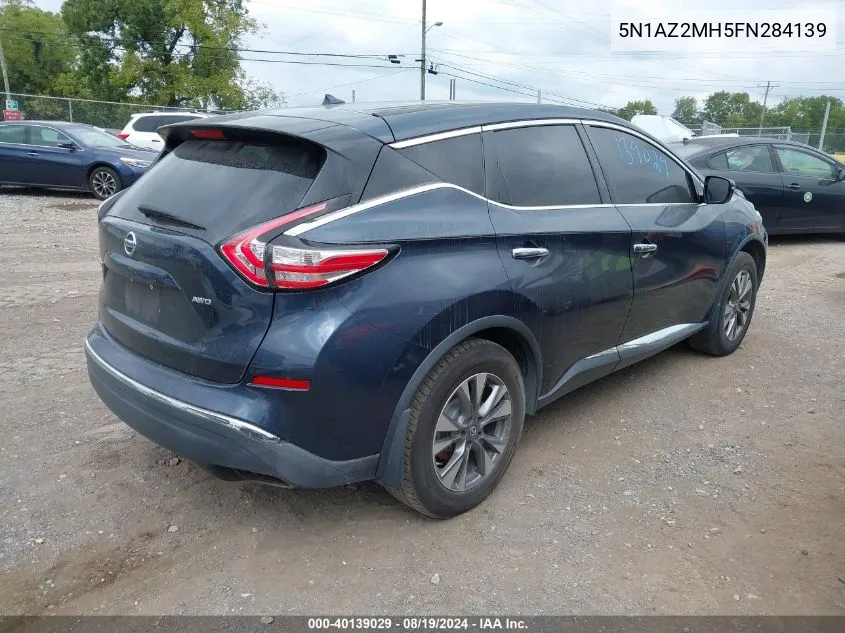 2015 Nissan Murano S VIN: 5N1AZ2MH5FN284139 Lot: 40139029