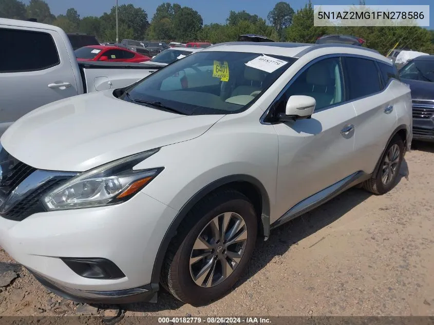 2015 Nissan Murano Sl VIN: 5N1AZ2MG1FN278586 Lot: 40182779