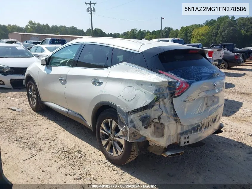 2015 Nissan Murano Sl VIN: 5N1AZ2MG1FN278586 Lot: 40182779