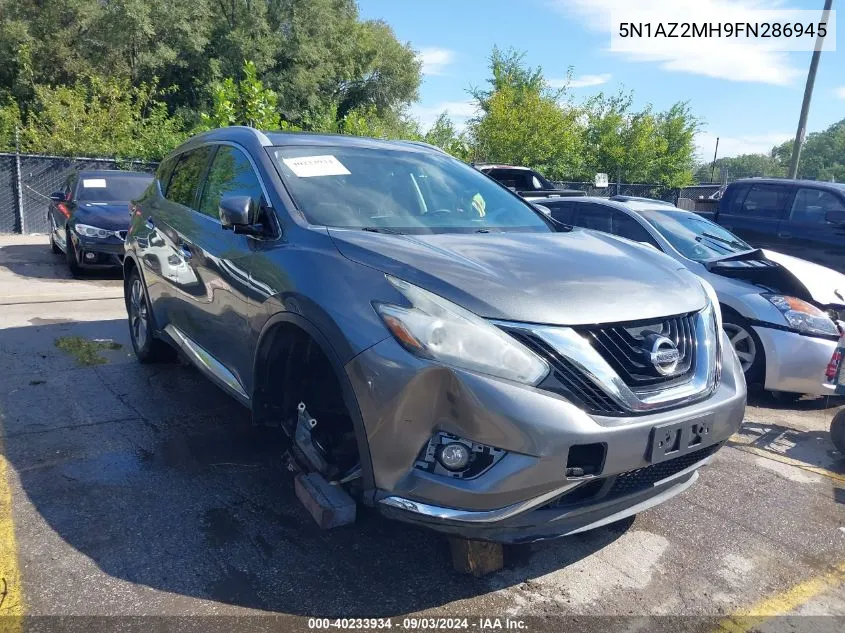 2015 Nissan Murano Sl VIN: 5N1AZ2MH9FN286945 Lot: 40233934