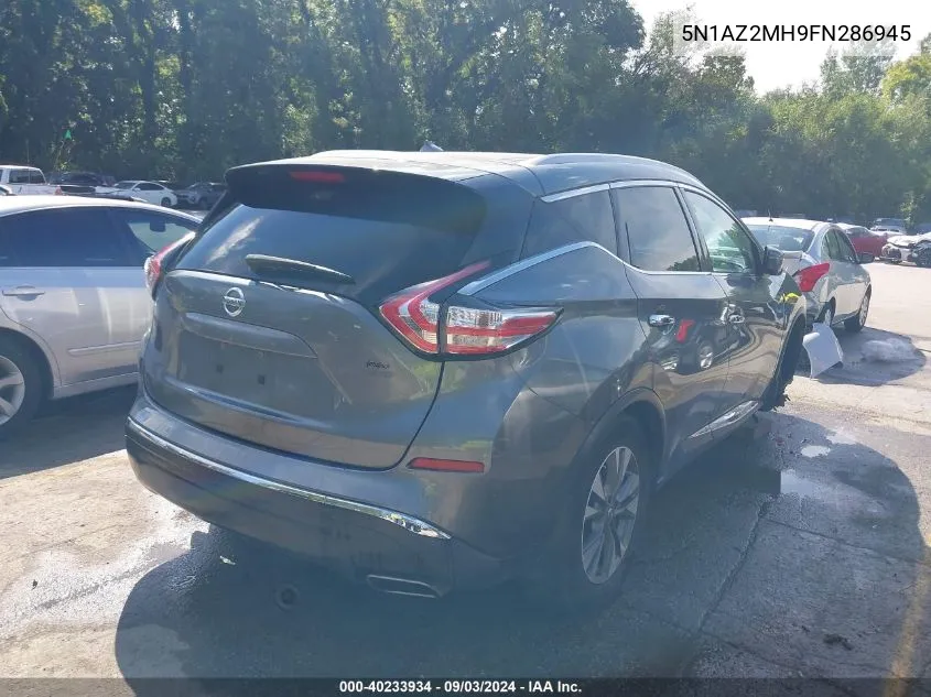 2015 Nissan Murano Sl VIN: 5N1AZ2MH9FN286945 Lot: 40233934