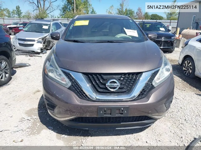 2015 Nissan Murano S/Sl/Sv/Platinum VIN: 5N1AZ2MH2FN225114 Lot: 40259399