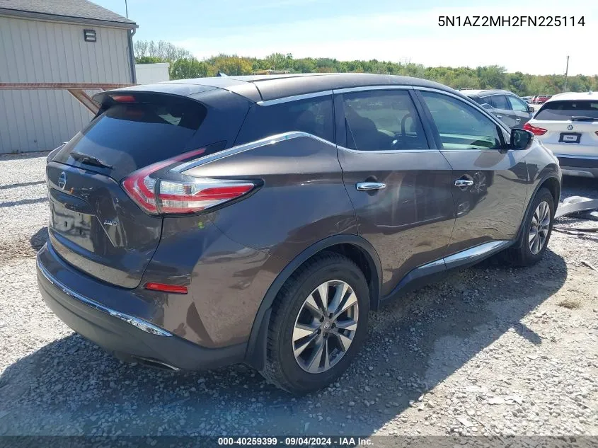 2015 Nissan Murano S/Sl/Sv/Platinum VIN: 5N1AZ2MH2FN225114 Lot: 40259399