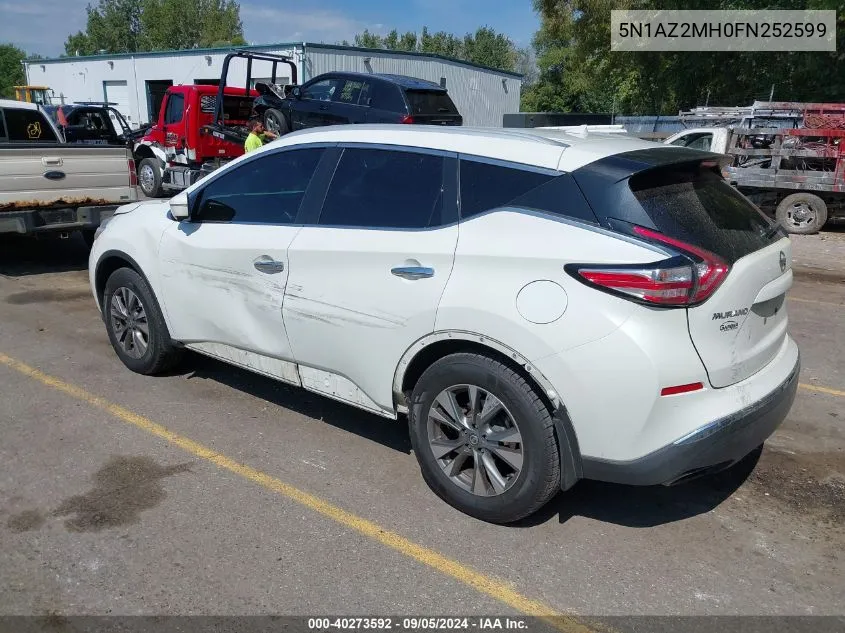 2015 Nissan Murano Sl VIN: 5N1AZ2MH0FN252599 Lot: 40273592