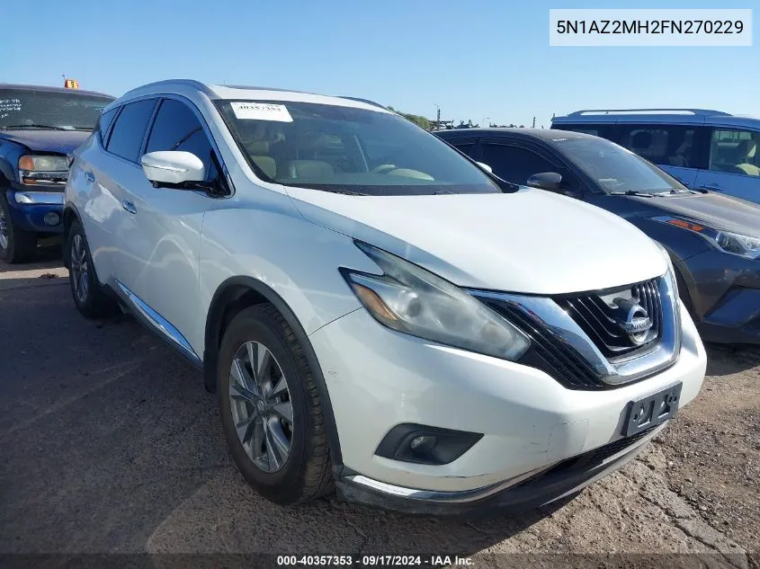 5N1AZ2MH2FN270229 2015 Nissan Murano Sl