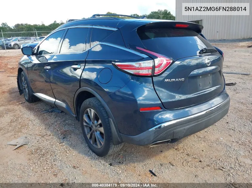 2015 Nissan Murano Sv VIN: 5N1AZ2MG6FN288014 Lot: 40384179