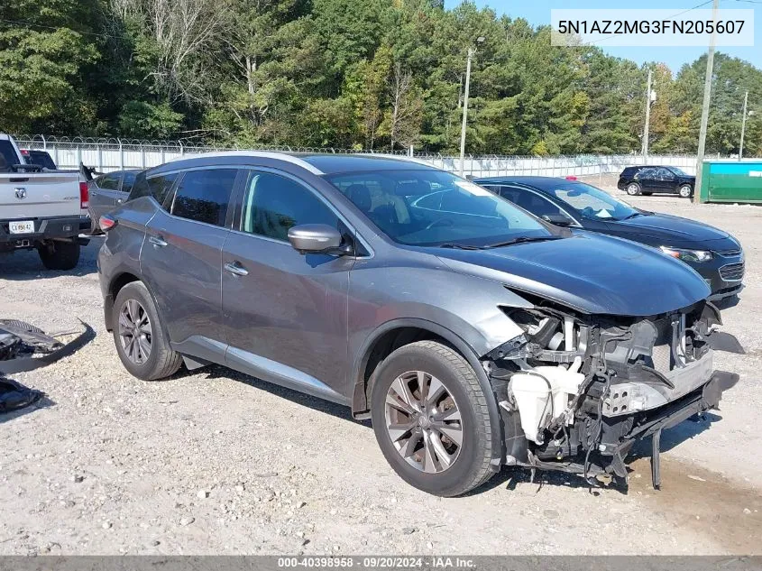 2015 Nissan Murano Sl VIN: 5N1AZ2MG3FN205607 Lot: 40398958