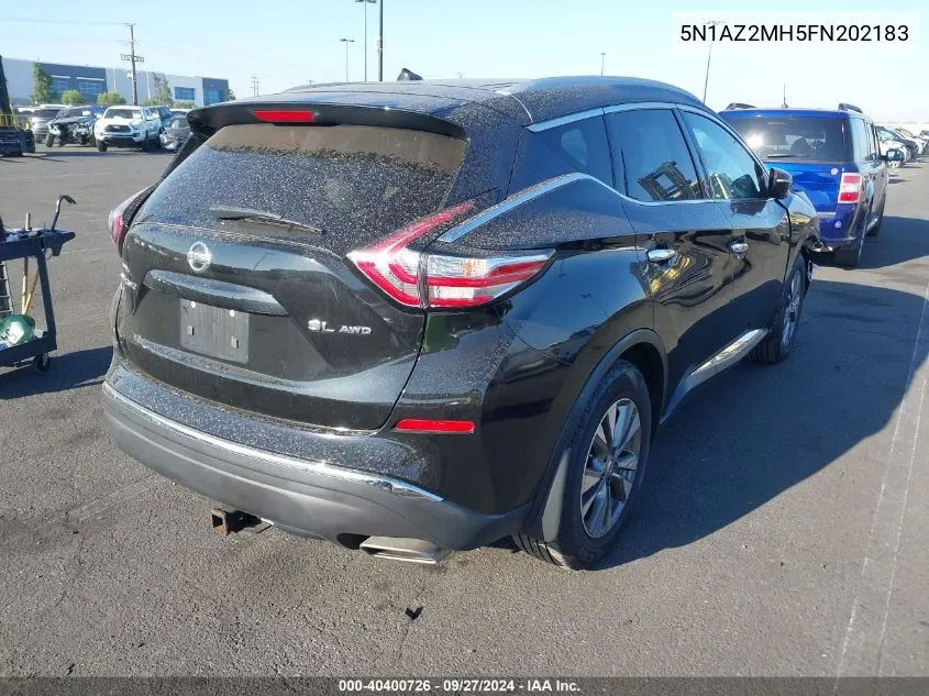 2015 Nissan Murano Platinum/S/Sl/Sv VIN: 5N1AZ2MH5FN202183 Lot: 40400726