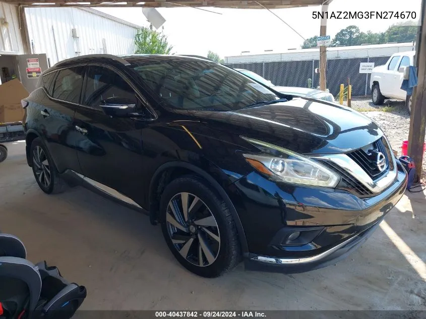 5N1AZ2MG3FN274670 2015 Nissan Murano Platinum/S/Sl/Sv