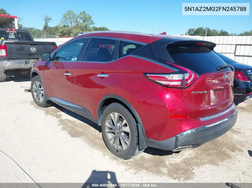 2015 Nissan Murano S/Sl/Sv/Platinum VIN: 5N1AZ2MG2FN245788 Lot: 40580945