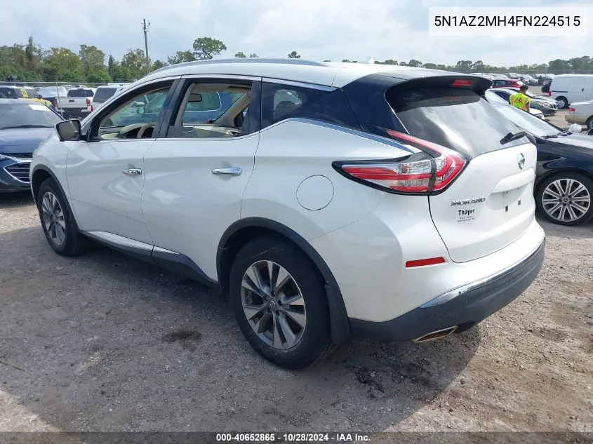 2015 Nissan Murano Platinum/S/Sl/Sv VIN: 5N1AZ2MH4FN224515 Lot: 40652865