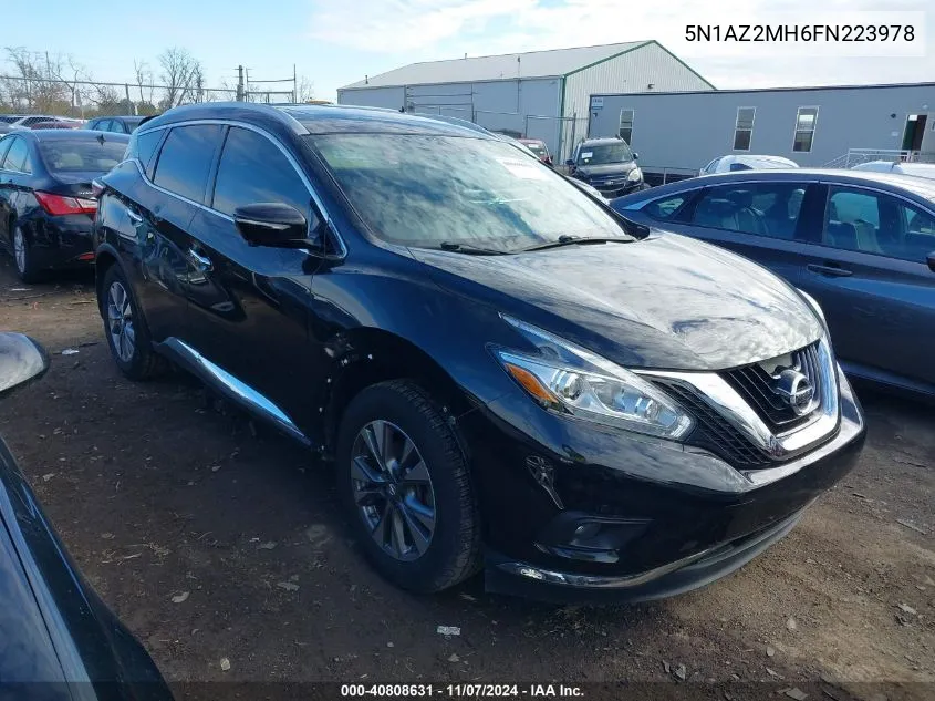 2015 Nissan Murano Sl VIN: 5N1AZ2MH6FN223978 Lot: 40808631