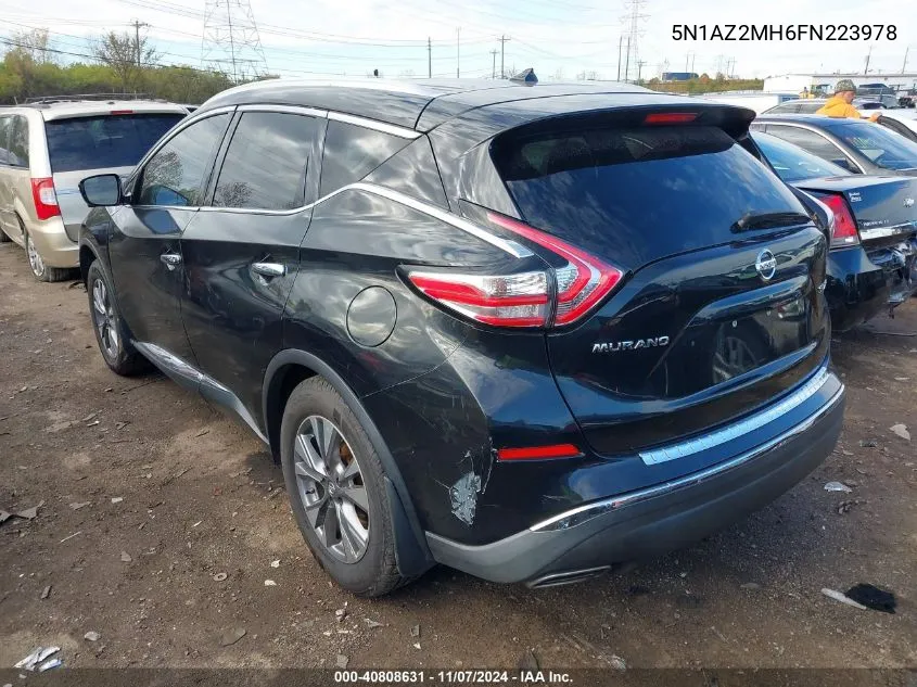 2015 Nissan Murano Sl VIN: 5N1AZ2MH6FN223978 Lot: 40808631