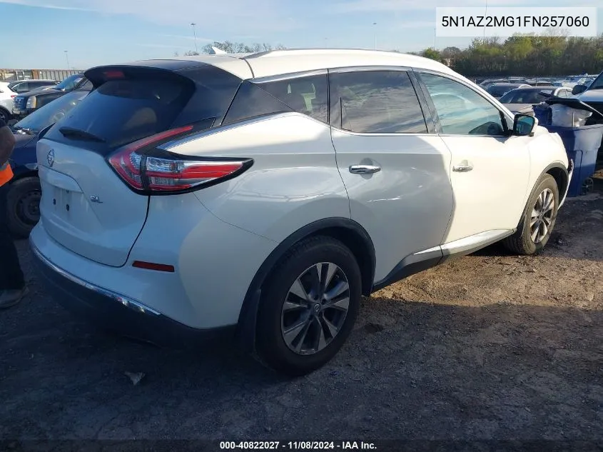 2015 Nissan Murano Sl VIN: 5N1AZ2MG1FN257060 Lot: 40822027