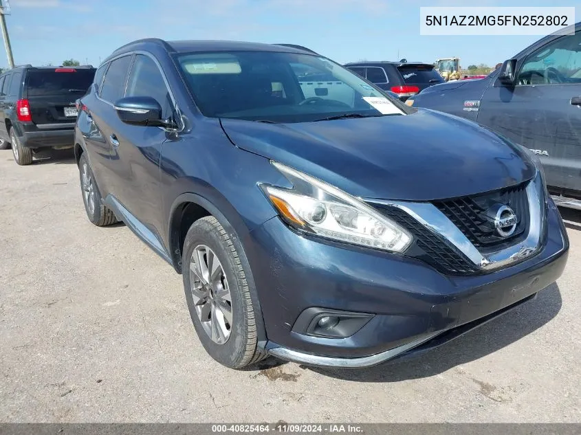 2015 Nissan Murano Sv VIN: 5N1AZ2MG5FN252802 Lot: 40825464