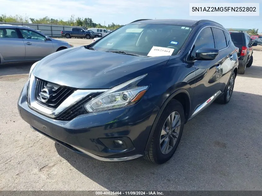 2015 Nissan Murano Sv VIN: 5N1AZ2MG5FN252802 Lot: 40825464