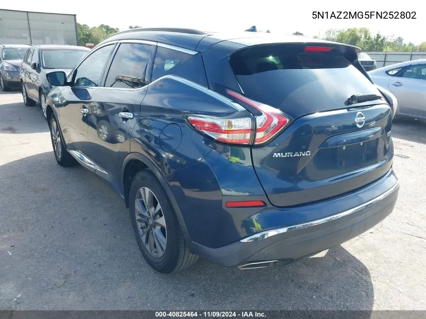 2015 Nissan Murano Sv VIN: 5N1AZ2MG5FN252802 Lot: 40825464