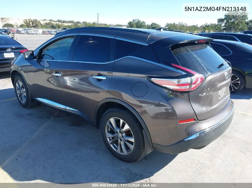 2015 Nissan Murano Sv VIN: 5N1AZ2MG4FN213148 Lot: 40835530