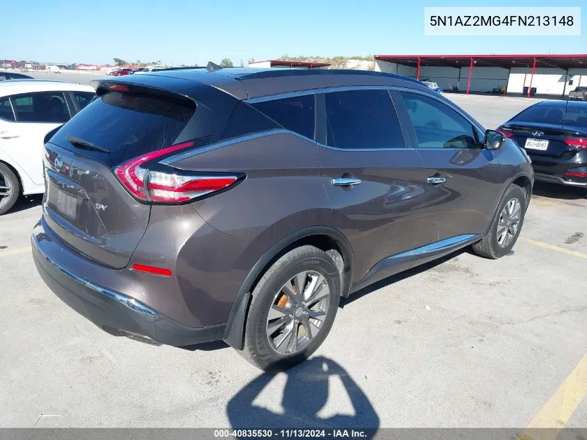 2015 Nissan Murano Sv VIN: 5N1AZ2MG4FN213148 Lot: 40835530