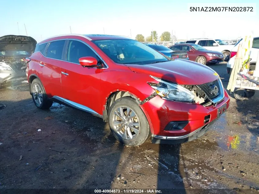 2015 Nissan Murano Sl VIN: 5N1AZ2MG7FN202872 Lot: 40904573