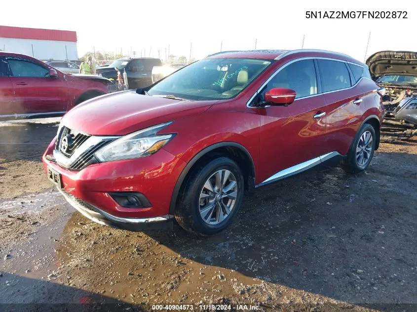 2015 Nissan Murano Sl VIN: 5N1AZ2MG7FN202872 Lot: 40904573