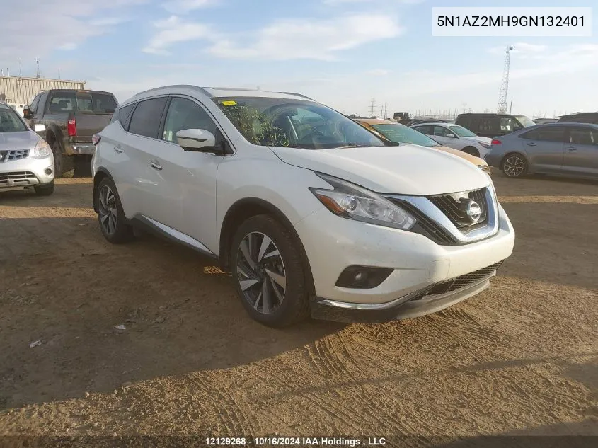 2016 Nissan Murano S/Sl/Sv/Platinum VIN: 5N1AZ2MH9GN132401 Lot: 12129268