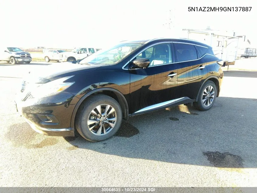 2016 Nissan Murano S/Sl/Sv/Platinum VIN: 5N1AZ2MH9GN137887 Lot: 30044635